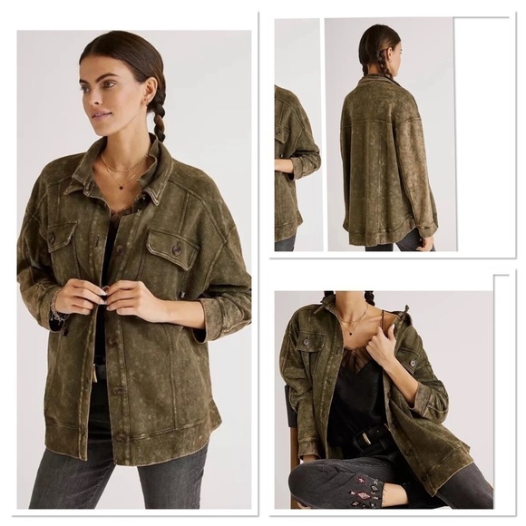 Anthropology Pilcro Distressed Shacket - Picture 1 of 8